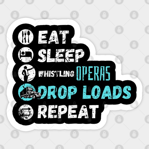 Eat Sleep Whistling Operas Drop Loads Repeat Sticker by maxdax